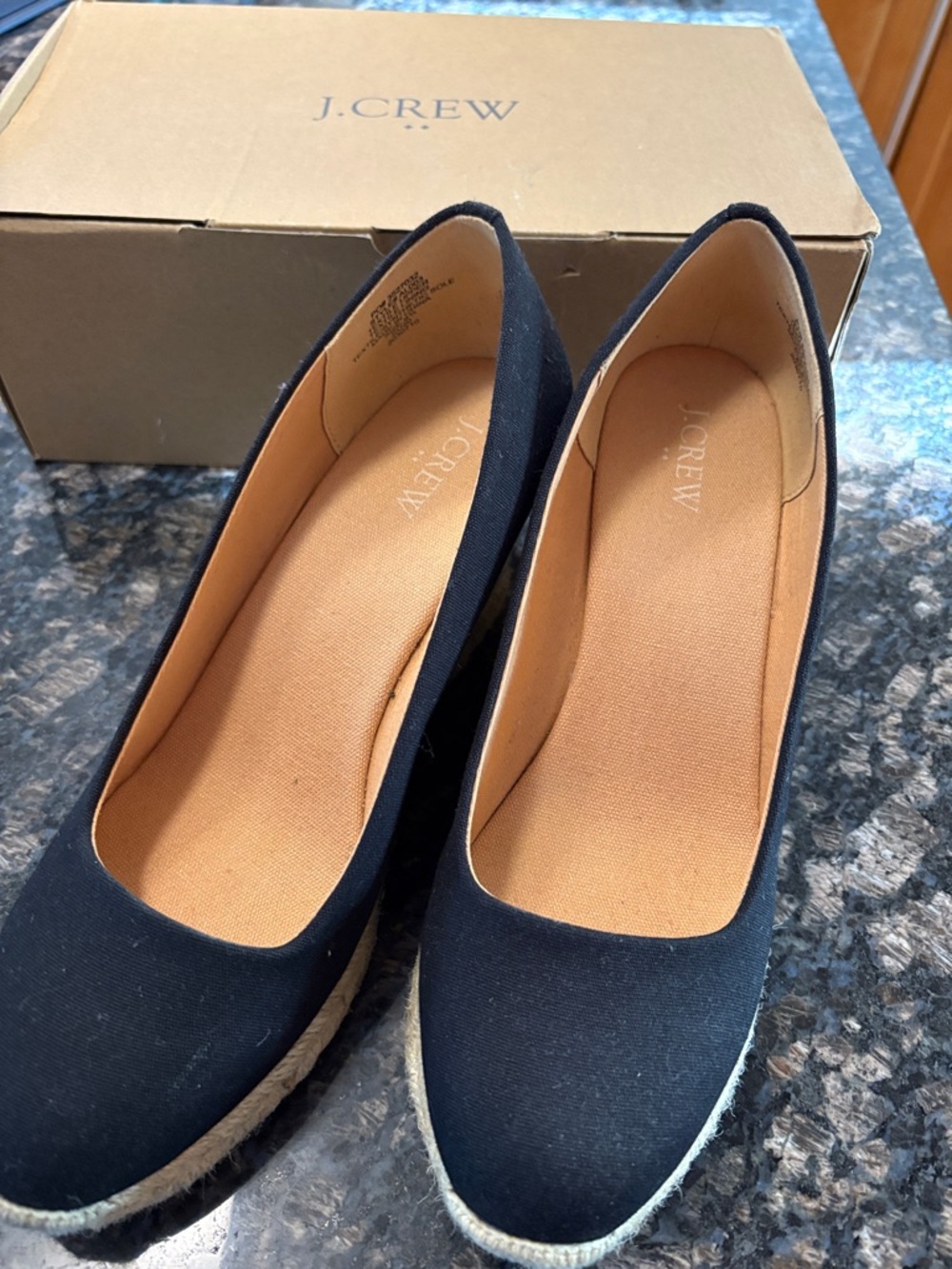 J. Crew Black Canvas Espadrille Flats
